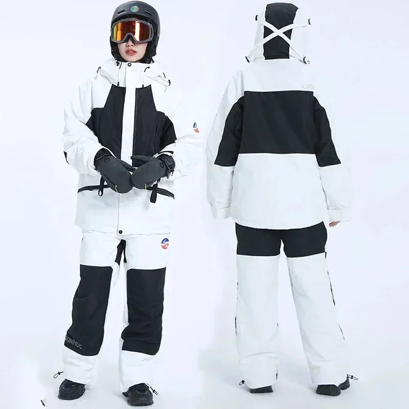 Winter Jacket Pant 2025 Mountain Man Ski Sets Warm-up Women Snow Suits Windproof Female Snowboard Tracksuits Snowmobile Clothes