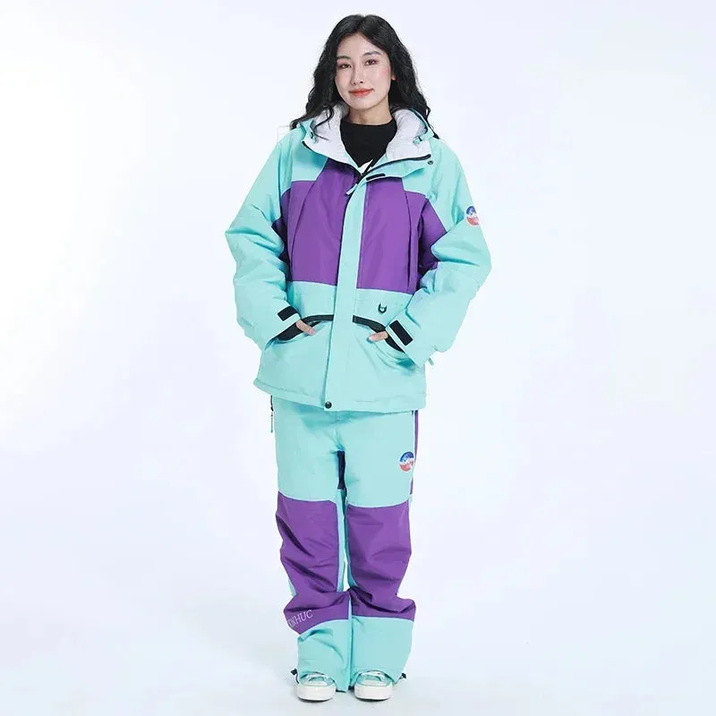 Winter Jacket Pant 2025 Mountain Man Ski Sets Warm-up Women Snow Suits Windproof Female Snowboard Tracksuits Snowmobile Clothes