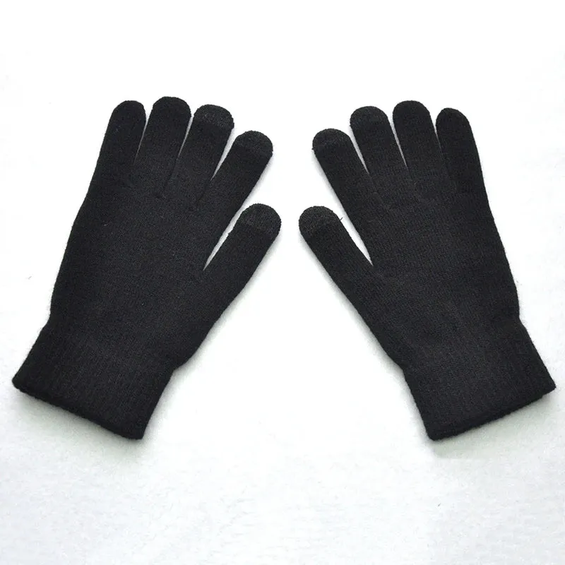 Winter Thicken Warm Gloves For Men Women Students Knitted Three Finger Touch Screen Mittens Outdoor Cycling Skiing Gloves