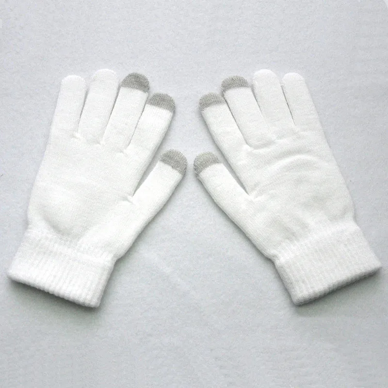 Winter Thicken Warm Gloves For Men Women Students Knitted Three Finger Touch Screen Mittens Outdoor Cycling Skiing Gloves