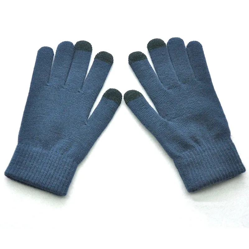 Winter Thicken Warm Gloves For Men Women Students Knitted Three Finger Touch Screen Mittens Outdoor Cycling Skiing Gloves
