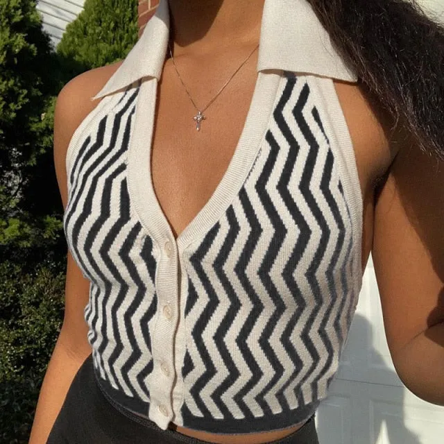 Women Halter Neck Backless Sexy Tank Tops