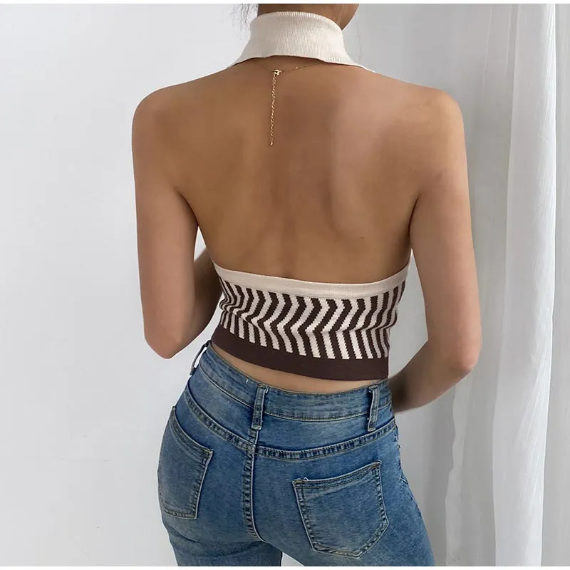 Women Halter Neck Backless Sexy Tank Tops