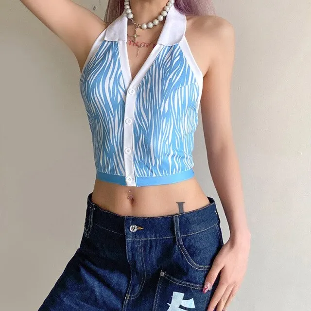 Women Halter Neck Backless Sexy Tank Tops