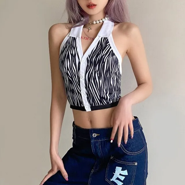 Women Halter Neck Backless Sexy Tank Tops