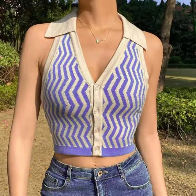Women Halter Neck Backless Sexy Tank Tops