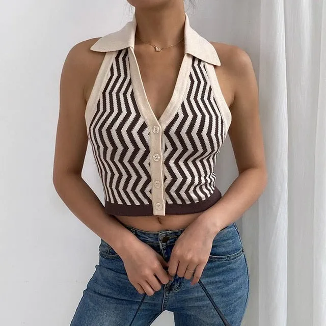 Women Halter Neck Backless Sexy Tank Tops