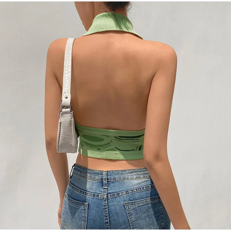 Women Halter Neck Backless Sexy Tank Tops
