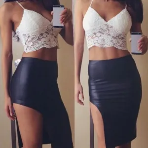 Women Lace Crop Top Spaghetti Strap Bralette Tank Top