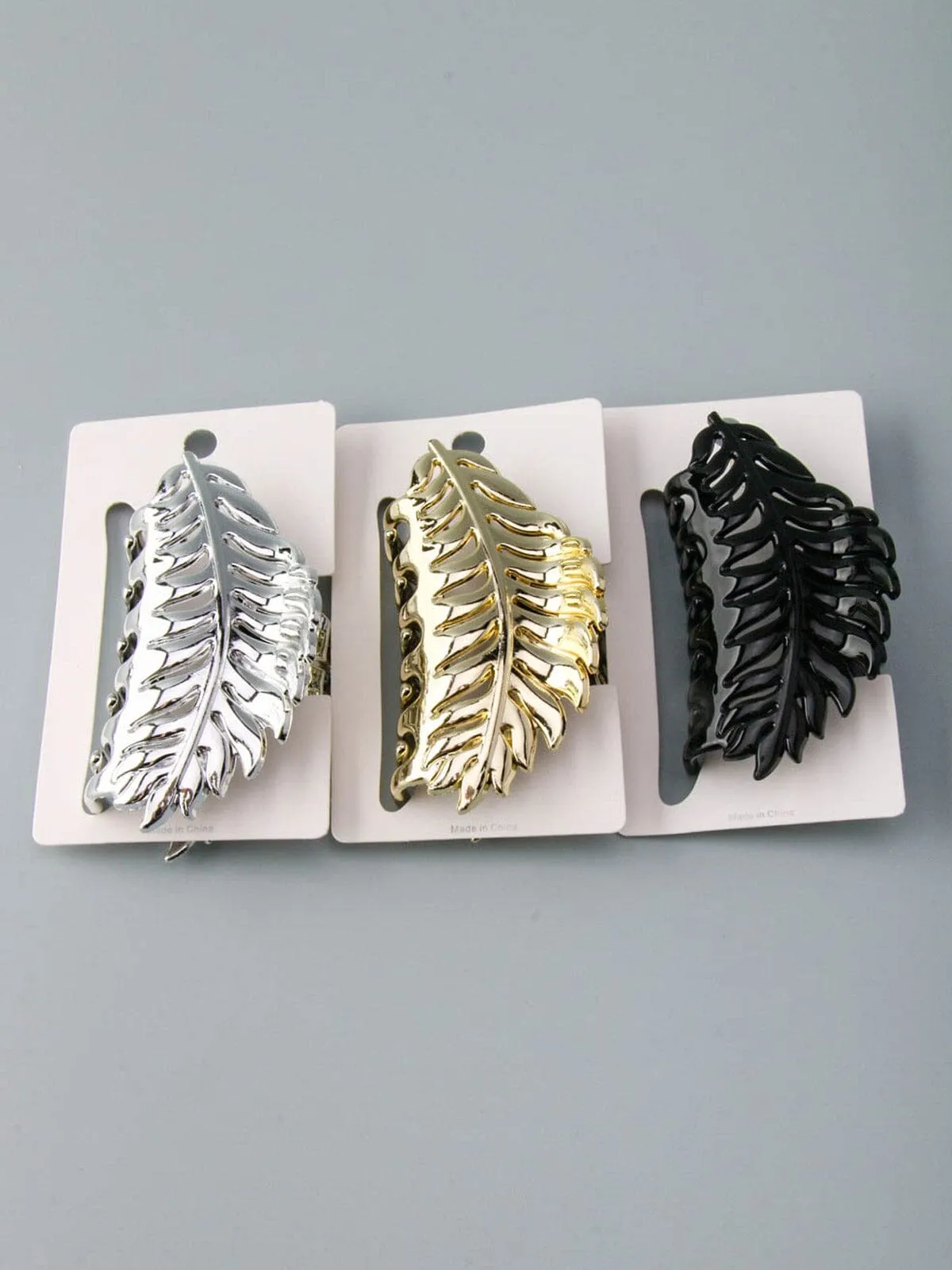 WOMEN'S ASSORTED COLORS LEAF CLAW HAIR CLIPS