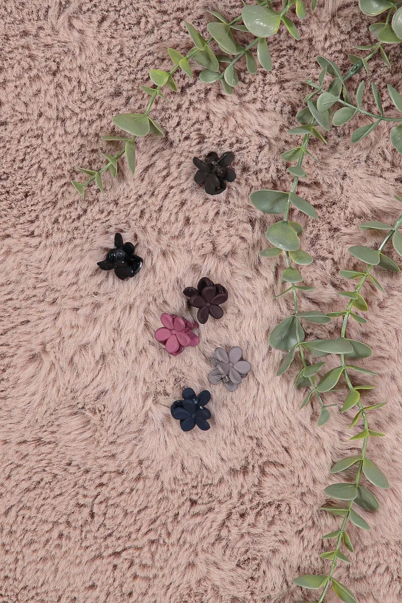 WOMEN'S ASSORTED COLORS MINI FLOWER SHAPE HAIR CLIPS
