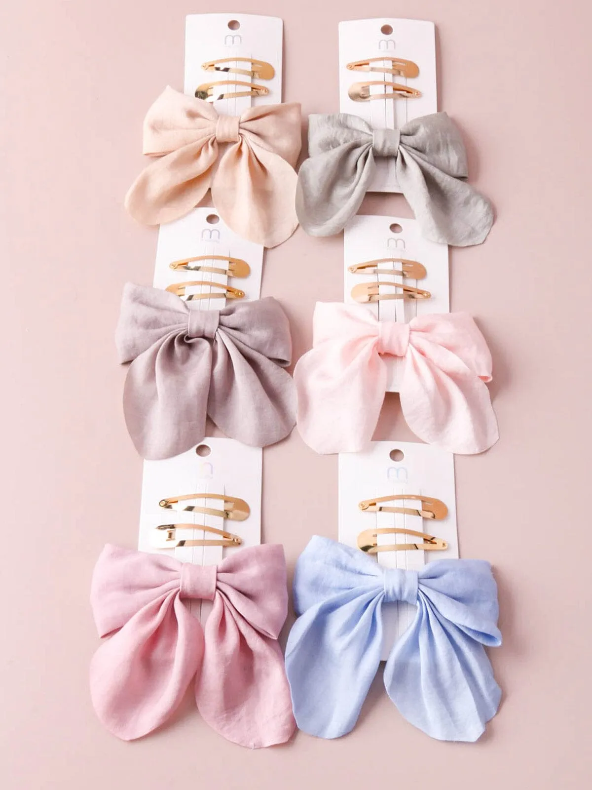 WOMEN'S FASHION ASSORTED COLORS BOW HAIR CLIPS