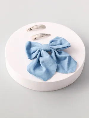 WOMEN'S FASHION ASSORTED DENIM BOW HAIR CLIPS