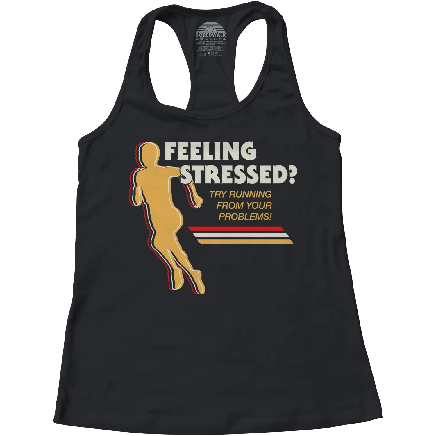 Women's Feeling Stressed? Try Running from Your Problems Racerback Tank Top
