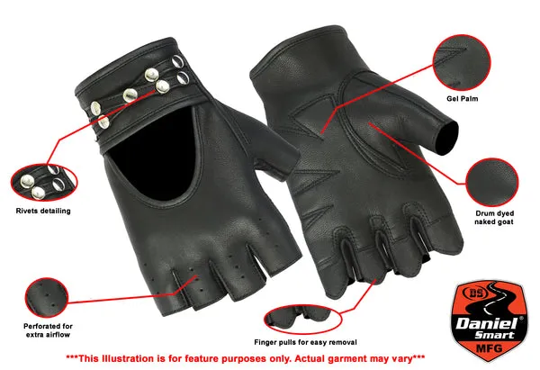 WOMEN'S FINGERLESS RIVET GLOVES