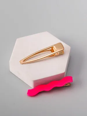 WOMEN'S GOLD ASSORTED COLORS HAIR CLIPS