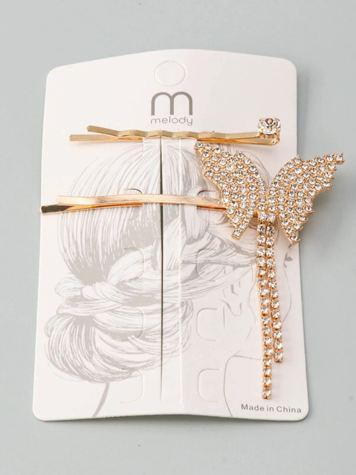 WOMEN'S GOLD BUTTERFLY BARRETTE HAIR CLIP