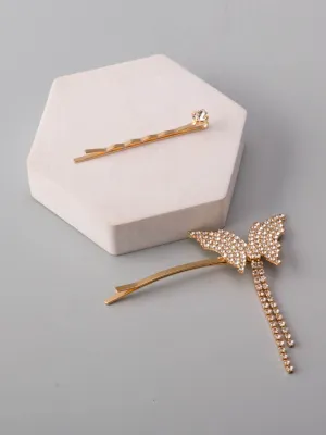 WOMEN'S GOLD BUTTERFLY BARRETTE HAIR CLIP