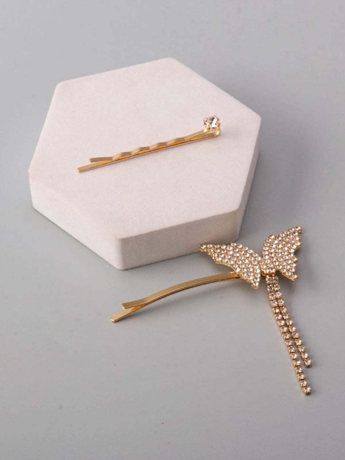 WOMEN'S GOLD BUTTERFLY BARRETTE HAIR CLIP