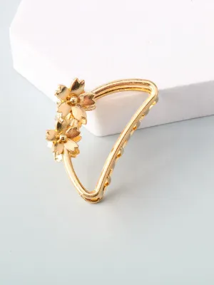 WOMEN'S GOLD FLOWER CLAW HAIR CLIPS