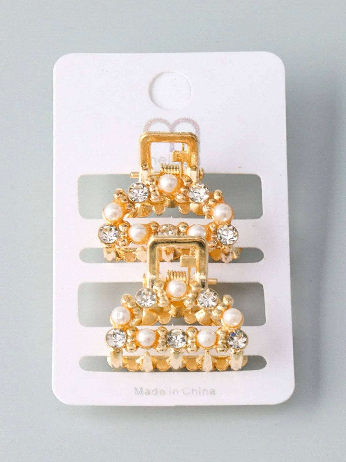 WOMEN'S GOLD STONES CLAW HAIR CLIPS