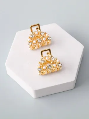 WOMEN'S GOLD STONES CLAW HAIR CLIPS