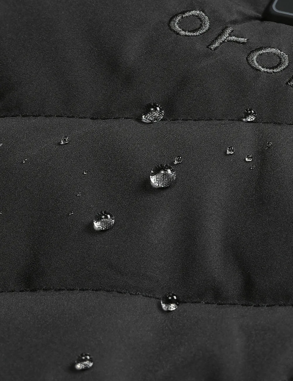 Women's Heated Down Jacket - Black/White