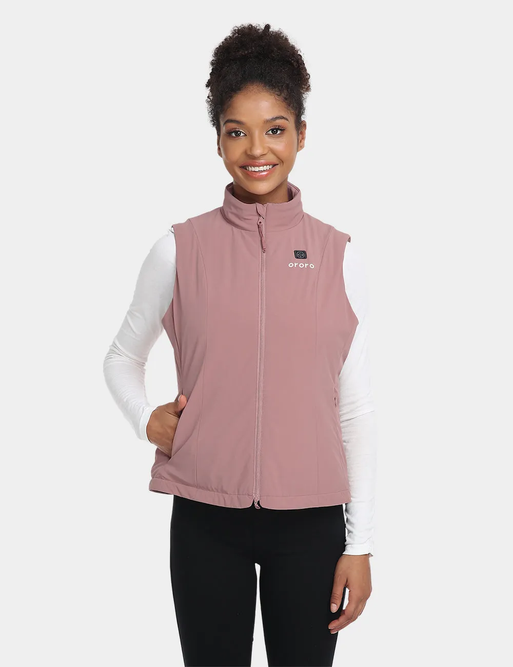 Women's Heated Sports Vest - Dusty Rose/Black