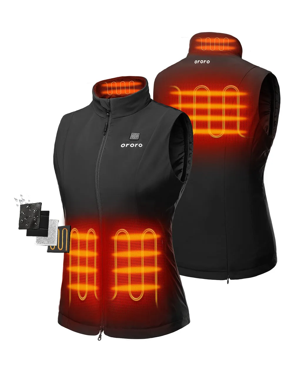 Women's Heated Sports Vest - Dusty Rose/Black