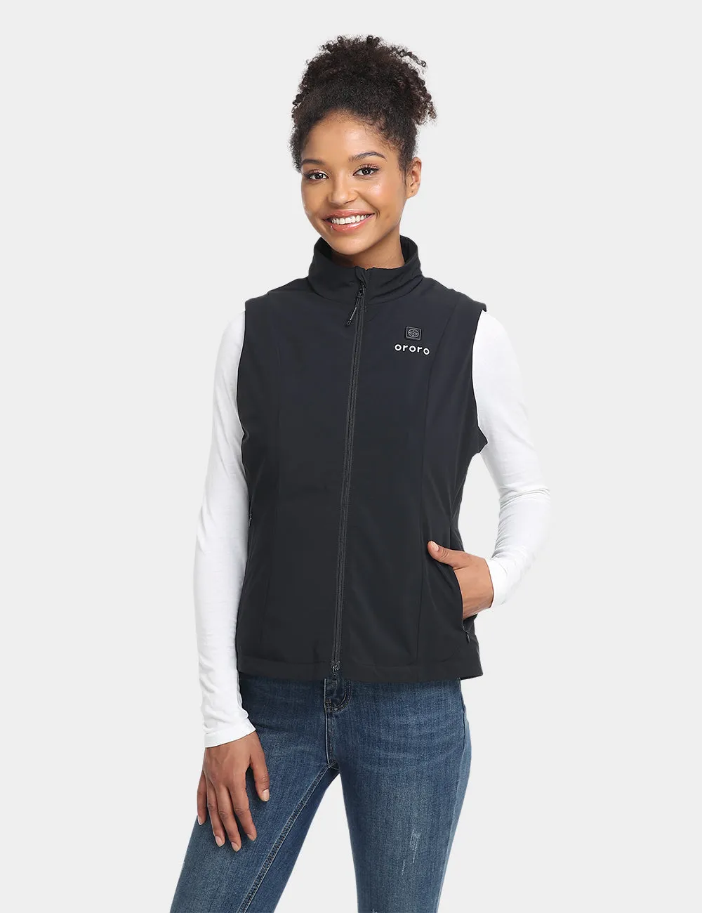 Women's Heated Sports Vest - Dusty Rose/Black