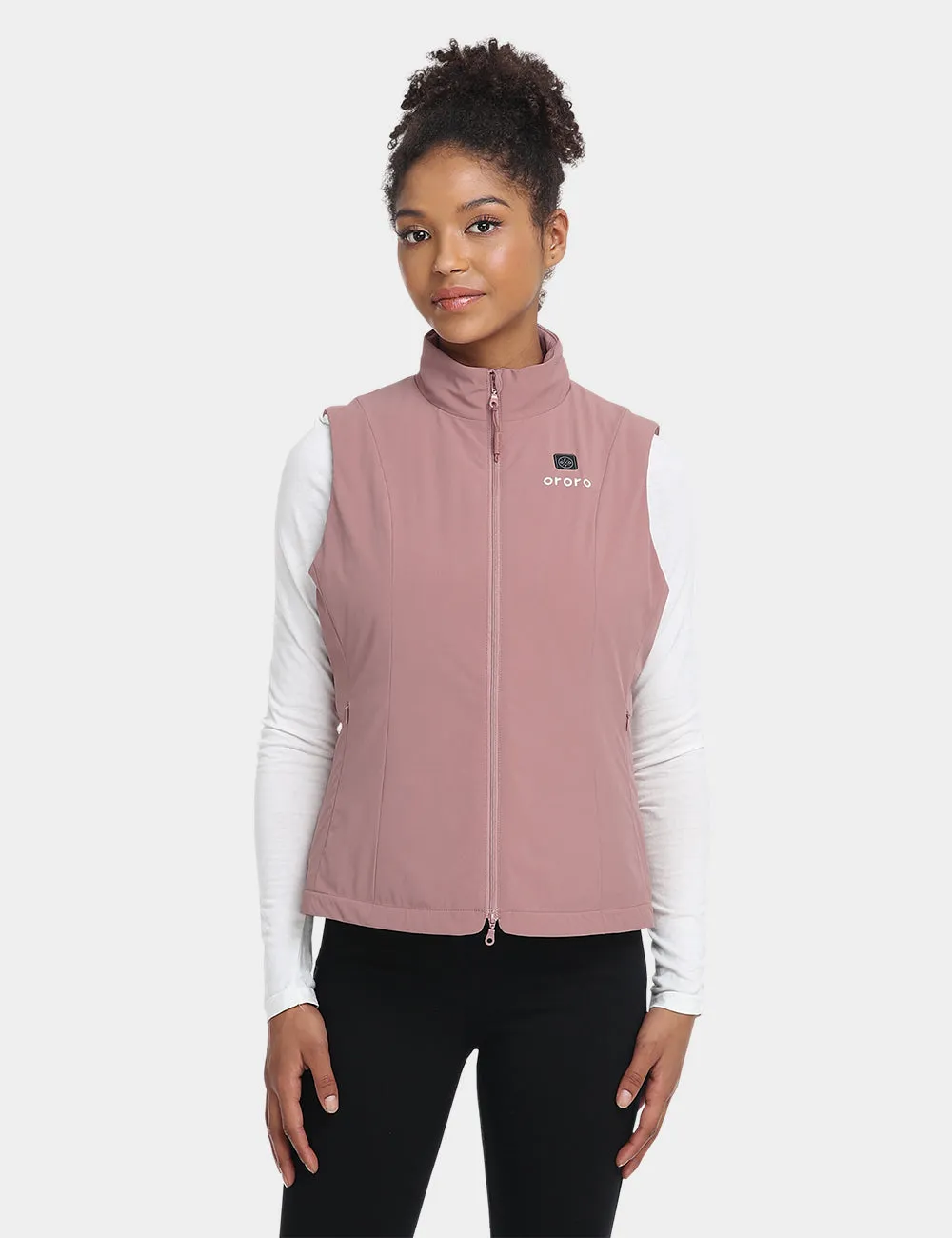 Women's Heated Sports Vest - Dusty Rose/Black