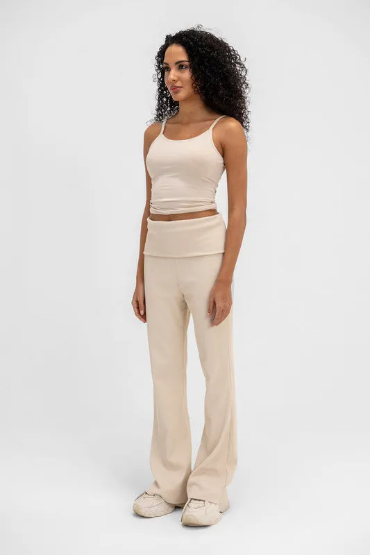 Women's Microfiber Spaghetti Strap Top - Latte