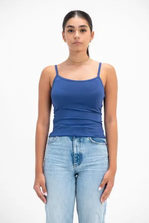 Women's Microfiber Spaghetti Strap Top - Navy