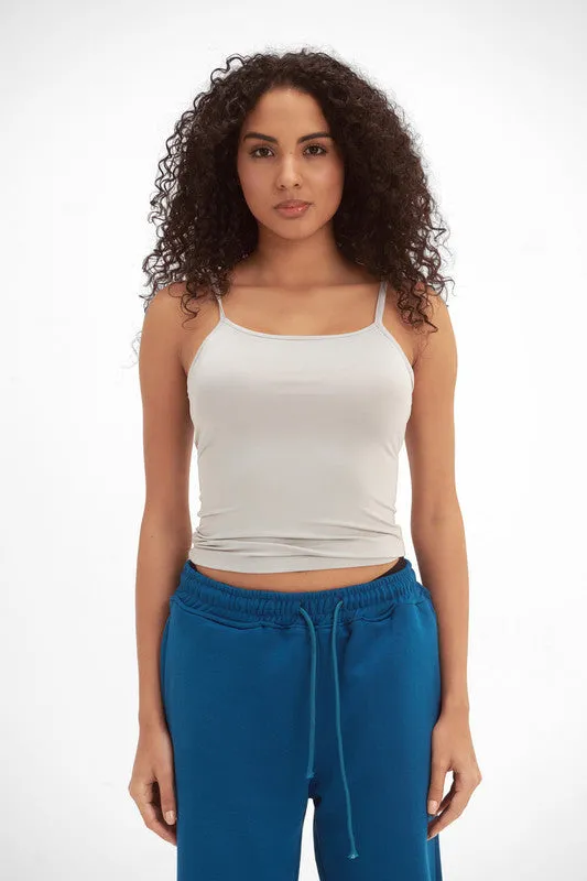 Women's Microfiber Spaghetti Strap Top - Silver
