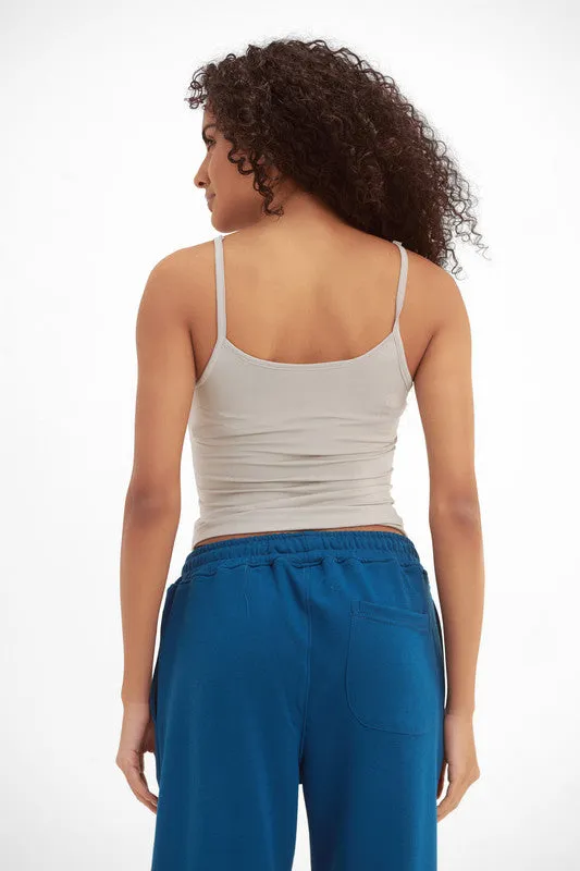 Women's Microfiber Spaghetti Strap Top - Silver