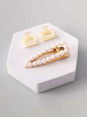 WOMEN'S PEARL CLAW HAIR CLIPS