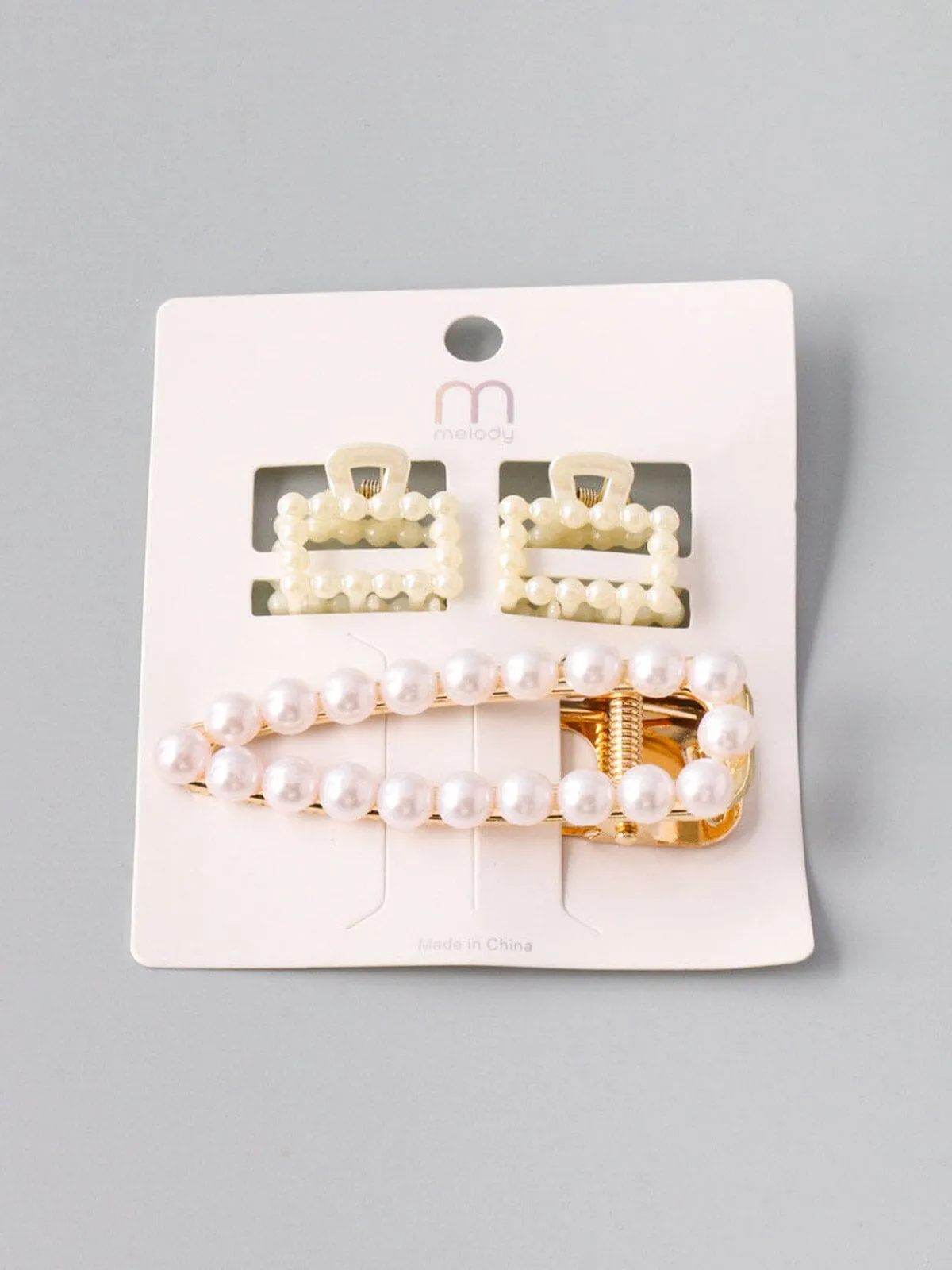 WOMEN'S PEARL CLAW HAIR CLIPS