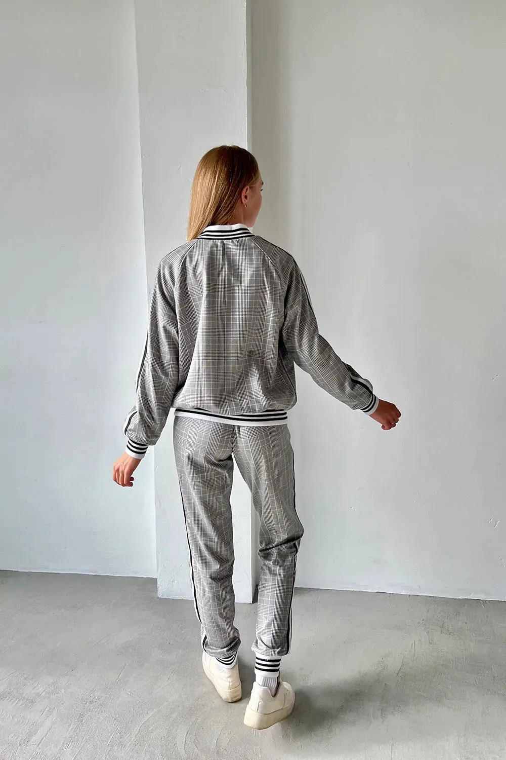 Women's Plaid Light Brown Colin Farrell Coach Tracksuit