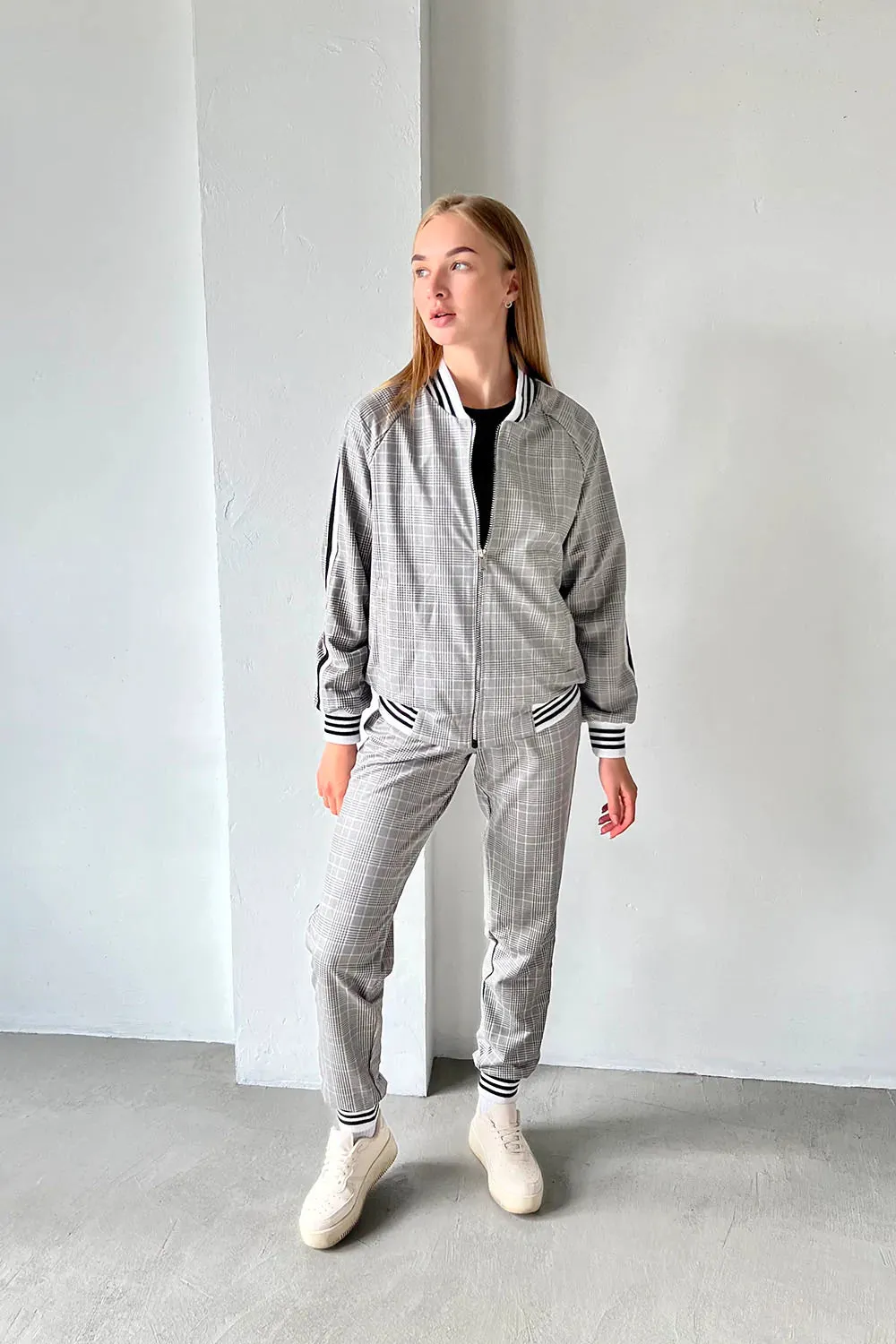 Women's Plaid Light Brown Colin Farrell Coach Tracksuit