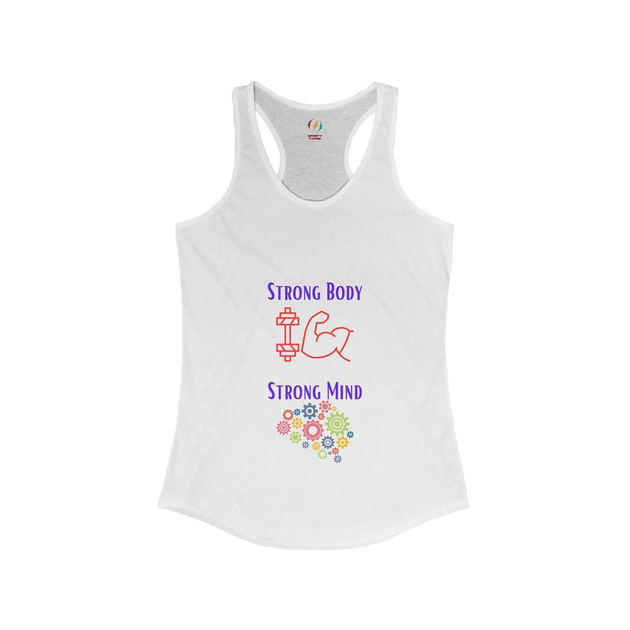 Women's Strong Body Strong Mind Performance Racerback Tank Top