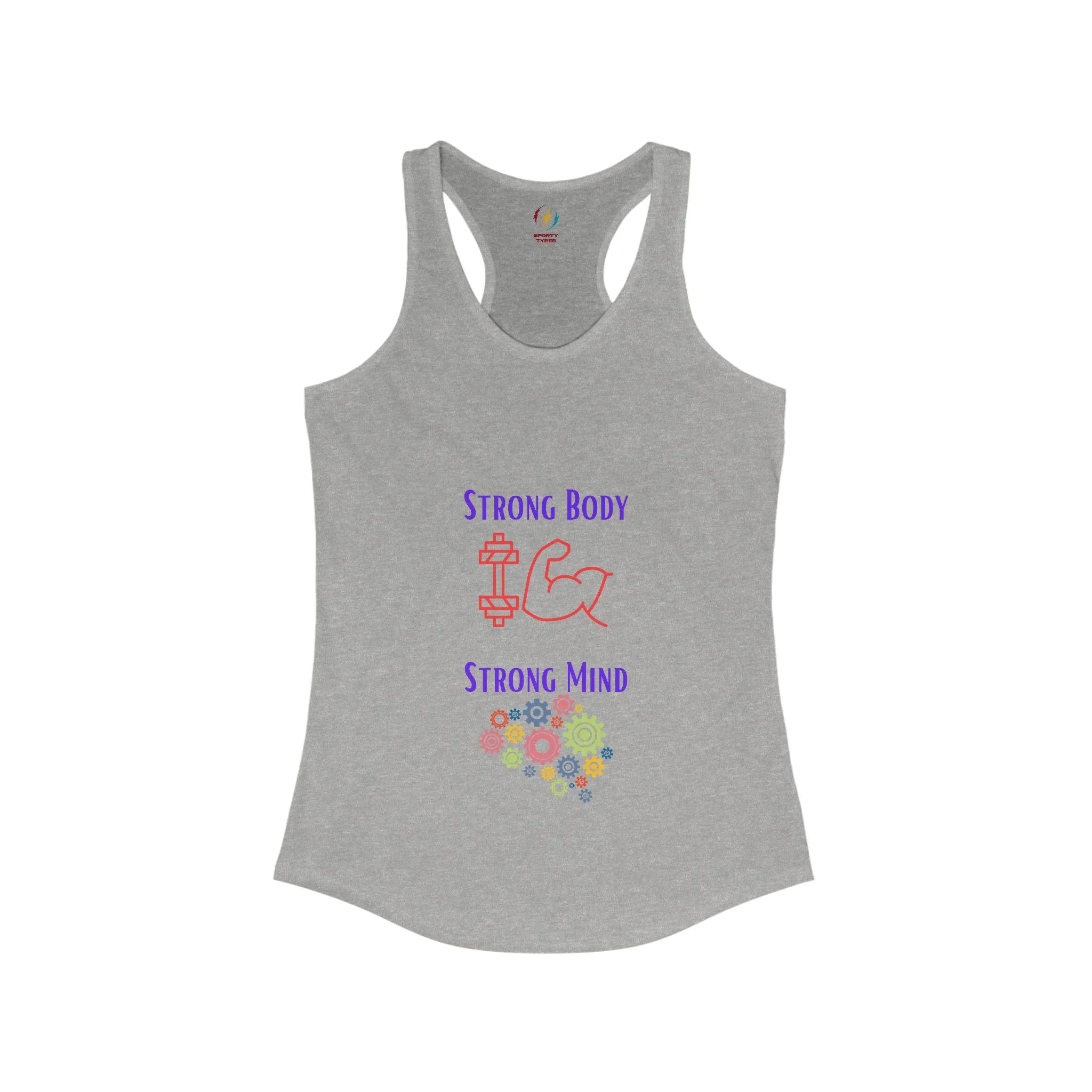Women's Strong Body Strong Mind Performance Racerback Tank Top