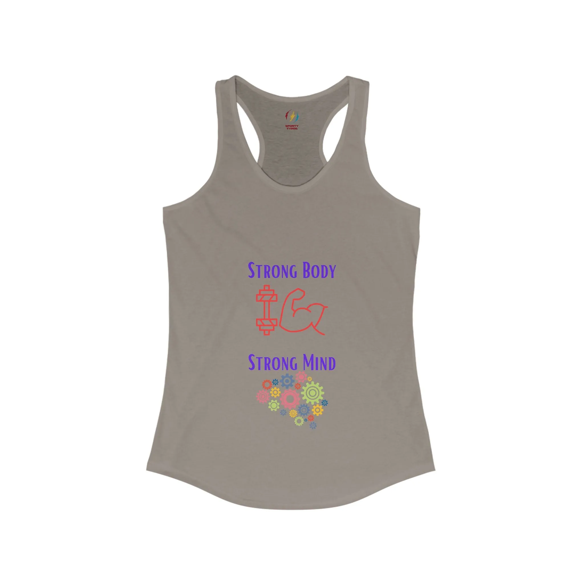 Women's Strong Body Strong Mind Performance Racerback Tank Top