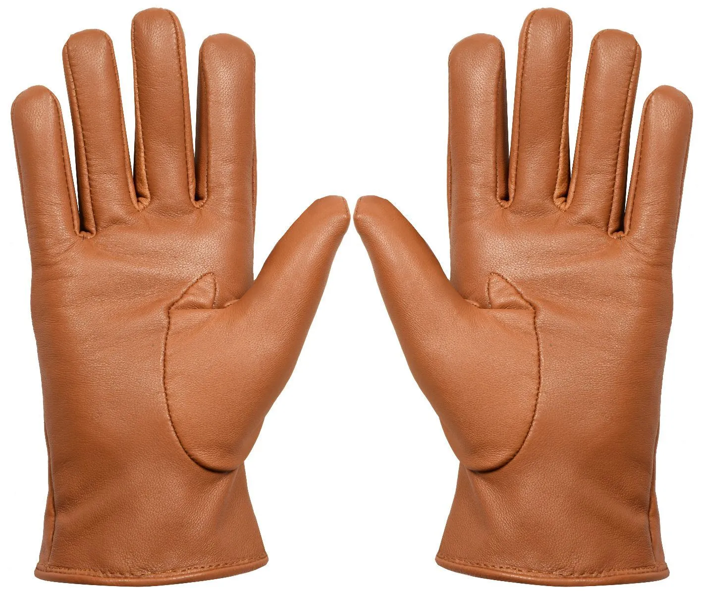 WOMENS TAN CLASSIC SOFT REAL 100% LEATHER GLOVES THERMAL LINED DRIVING FITTED