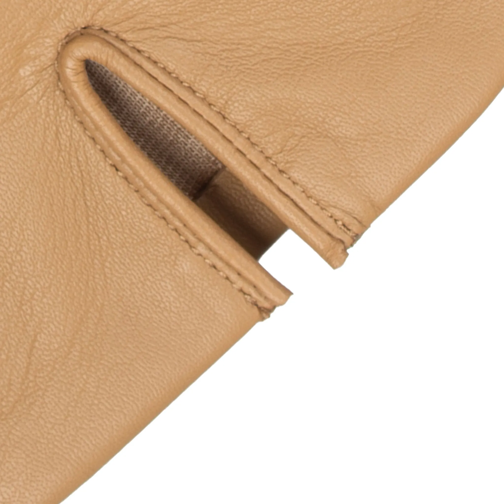 Women's Three-Point Silk-Lined Leather Gloves