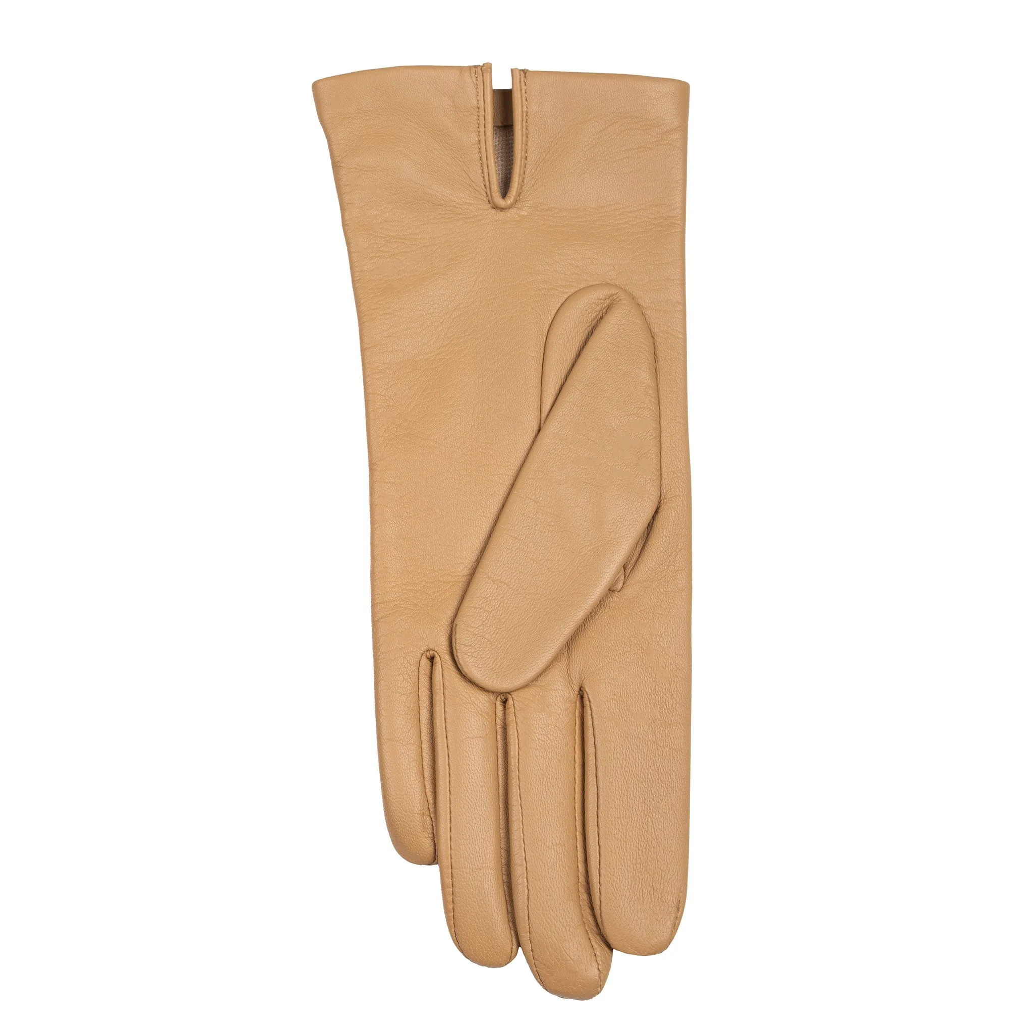 Women's Three-Point Silk-Lined Leather Gloves