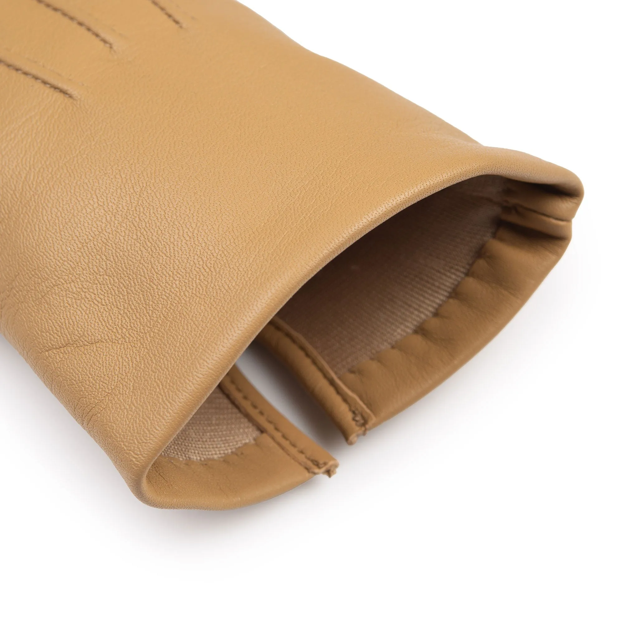 Women's Three-Point Silk-Lined Leather Gloves