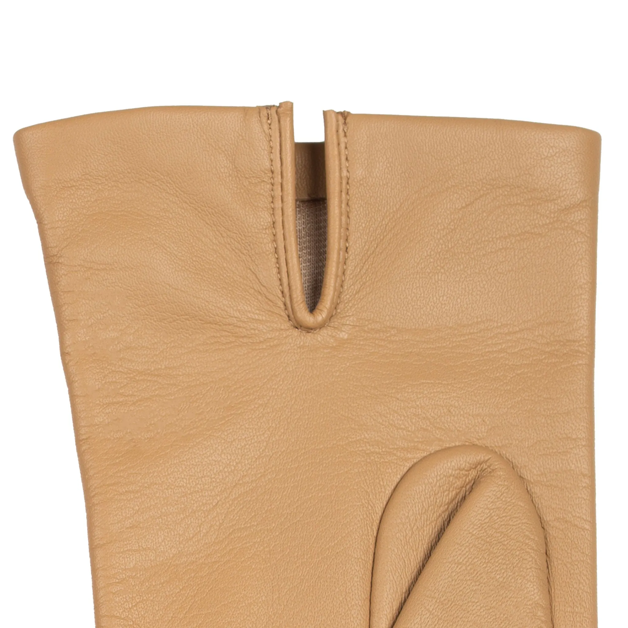 Women's Three-Point Silk-Lined Leather Gloves