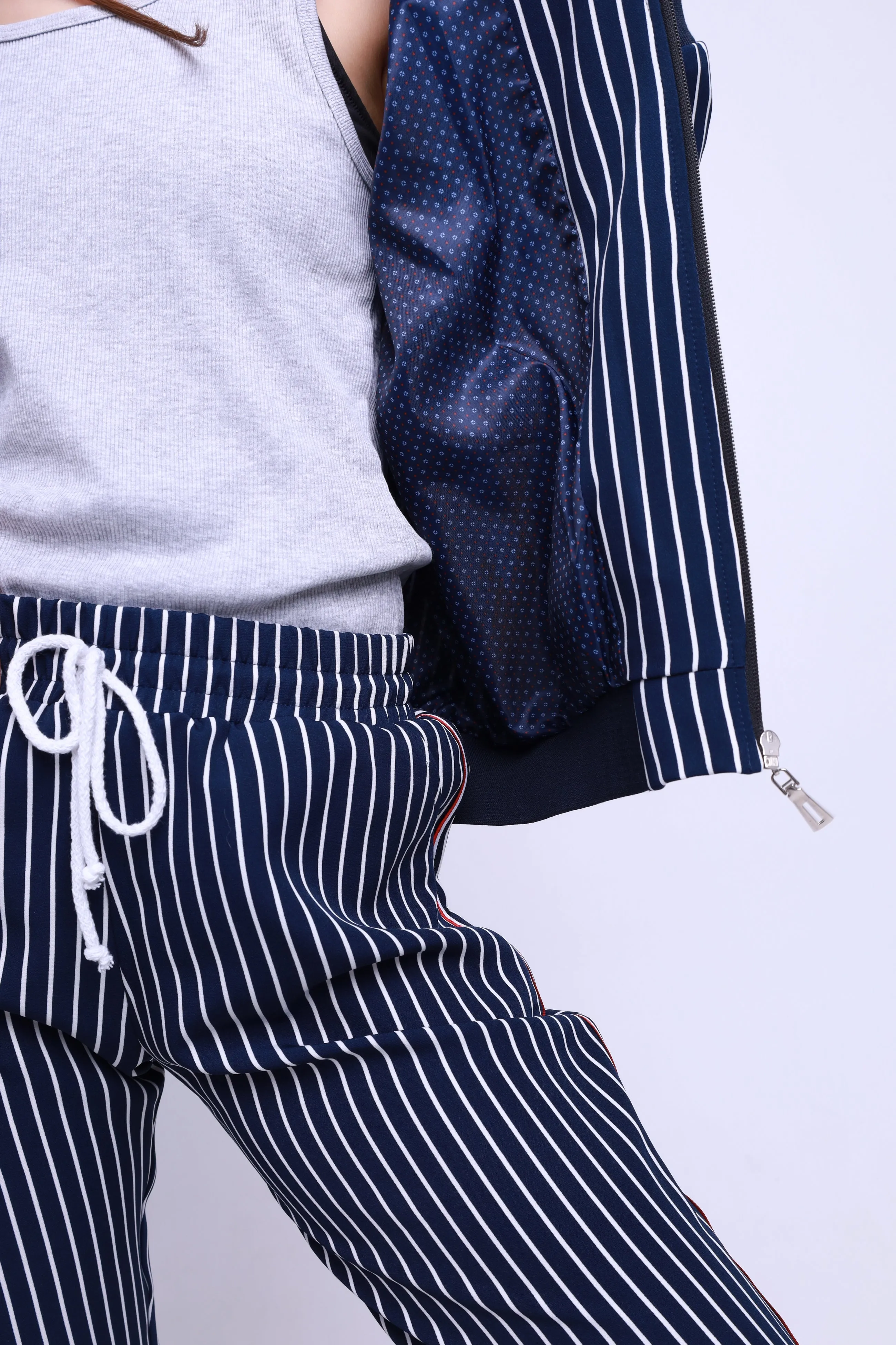 Women's Tracksuit Set Pinstripe
