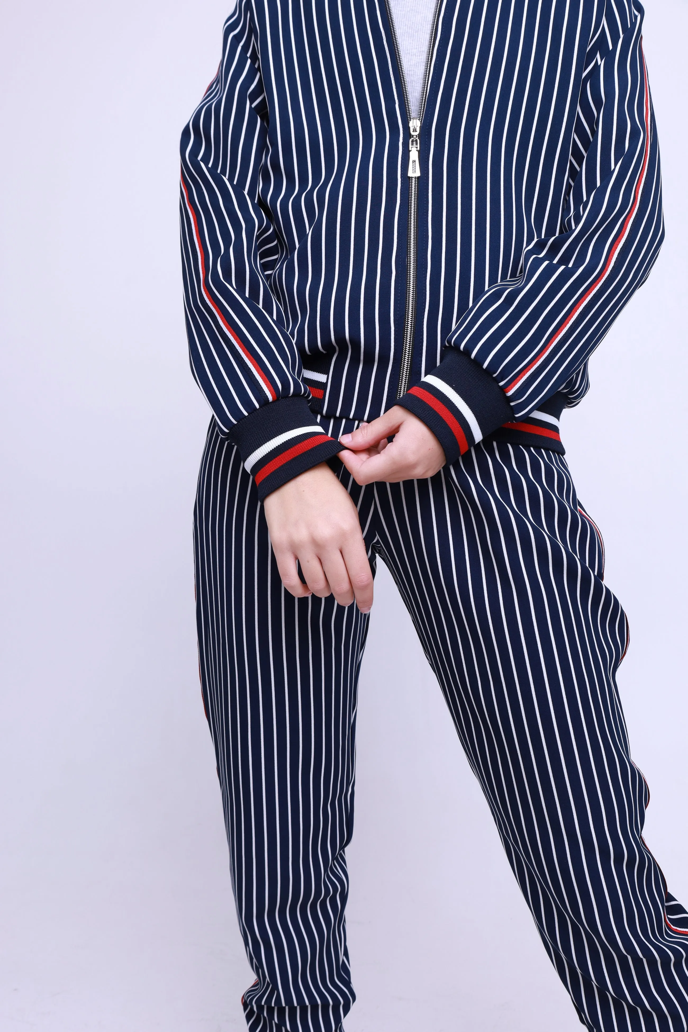 Women's Tracksuit Set Pinstripe