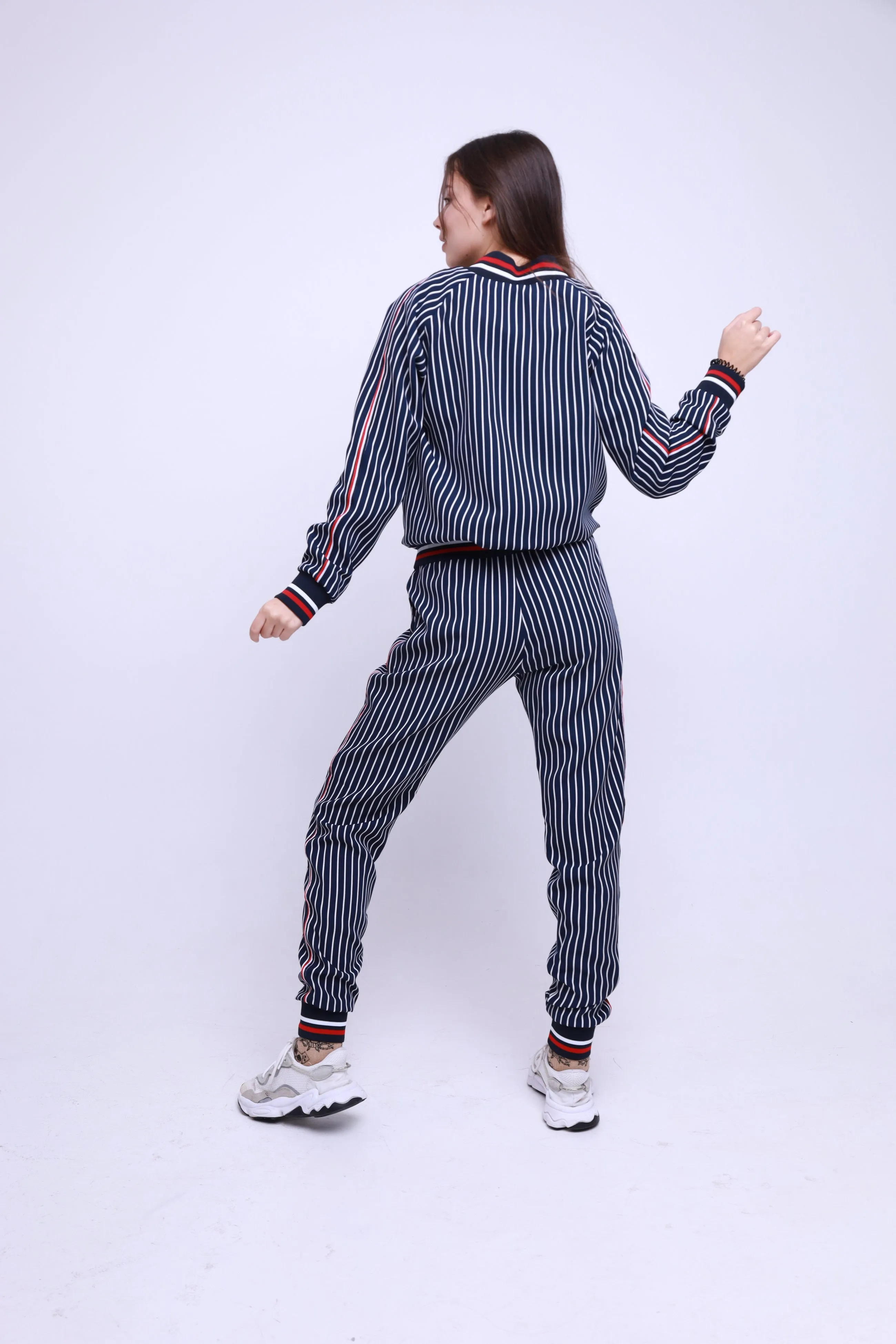 Women's Tracksuit Set Pinstripe